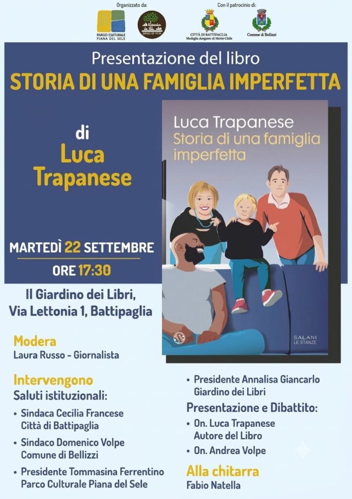 Luca Trapanese a Battipaglia per presentare “Storia di una famiglia imperfetta”