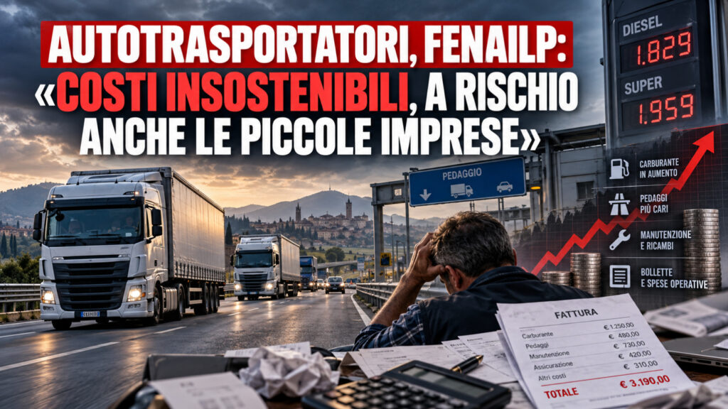 Autotrasportatori, FeNAILP: «costi insostenibili, a rischio anche le piccole imprese»