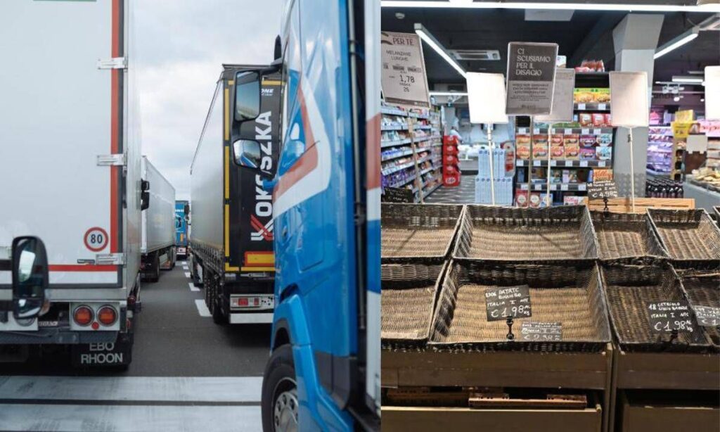 Caro carburanti, ancora proteste Tir al Sud: chiuso nodo A30 Caserta-Salerno, a secco distributori e supermercati. Salvini: “Da oggi via ai pagamenti”
