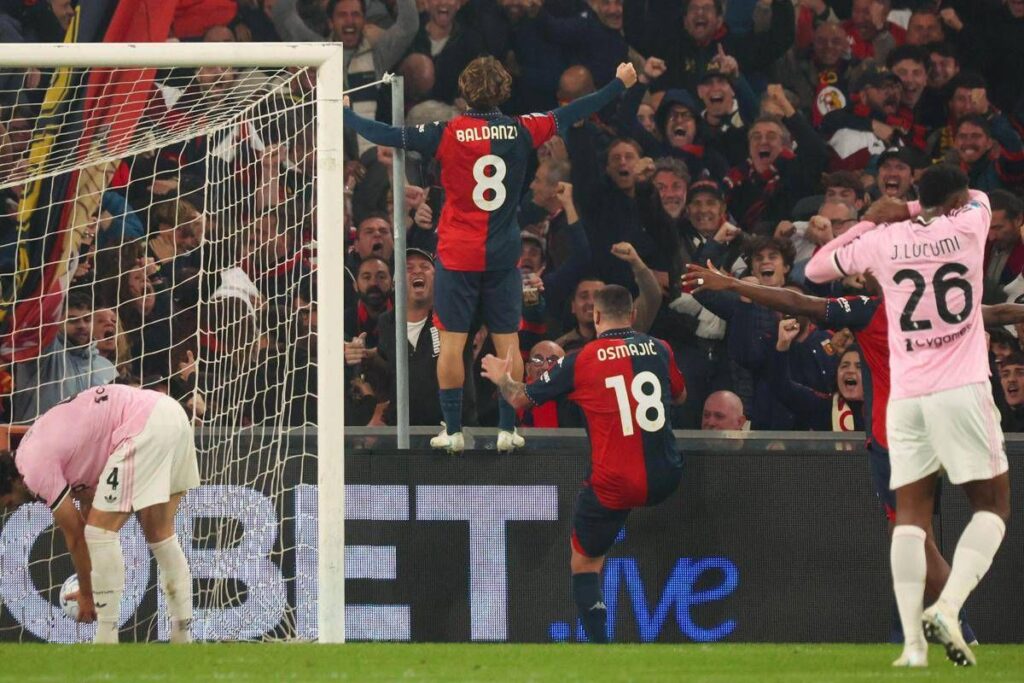 Genoa-Juventus 2-0, Ehizibue e Baldanzi stendono i bianconeri: Spalletti a -11 da Inter e Lazio